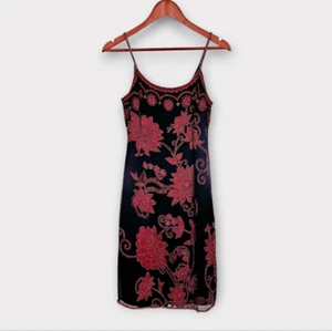 Vintage Papell Boutique 100% Silk Floral Beaded Embroidered Evening Gown Dress 4 - Picture 1 of 12
