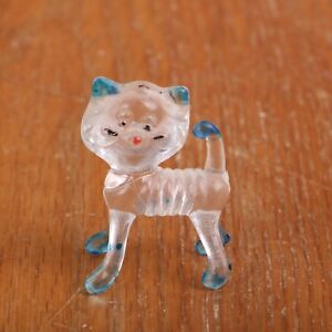 Vintage Plastic Acrylic Cat Arcade Prize Figurine