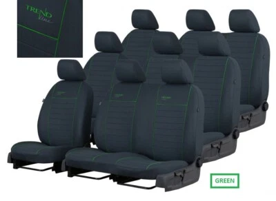 Fundas de asiento de tela a medida VAUXHALL VIVARO COMBI MINIBÚS 9 PLAZAS 2014-2019  - Imagen 1 de 4