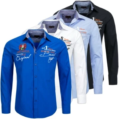 Früchtl Herren Langarm Hemd Slim Fit Polo Shirt NEU - Bild 1 von 2