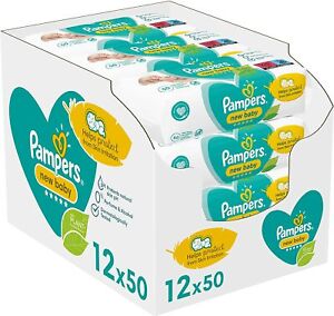 Pampers Baby Wipes Multipack, New Baby Sensitive, 600 Wipes (12 x 50)