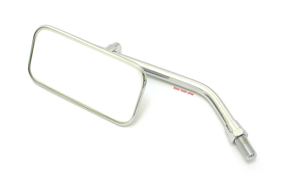 Espejo retrovisor atornillado rectangular cromado 10 mm para moto Honda Kawasaki Suzuki Yamaha Foto 1 de 3