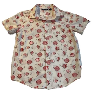 Camisa JANIE & JACK FISH para niños - roja y blanca talla 8 - Imagen 1 de 3
