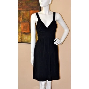 Theory Designer schwarzes Krepp Liv Kleid eckiger Rücken Größe 6 Empire-Taille NEU!!! - Bild 1 von 6