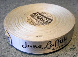 VINTAGE FRANZÖSISCHE 25 METER ROLLE JANE LAFFITTE SEIDE KLEIDUNG ETIKETTEN NEYRET FRERES - Bild 1 von 4