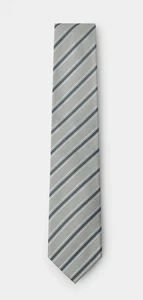 Hackett Twill Regimental Stripe Silk Tie - Grey - Brand New With Tags - Picture 1 of 4