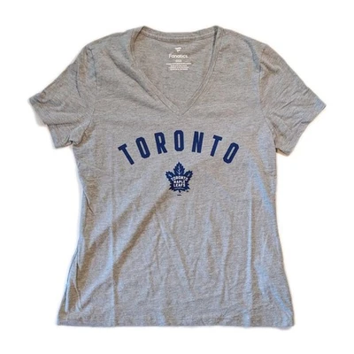 Fanatics Toronto Maple Leafs Women’s Size M V-neck Short Sleeve T-shirt NWOT - Image 1 of 4