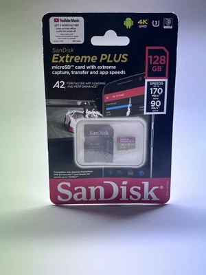 SanDisk Extreme 128GB Micro SD V30 microSDXC Memory Card - SDSQXA1-128G-GN6MA - Image 1 of 4