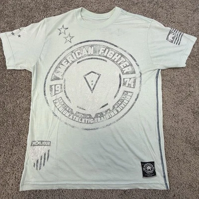 Camiseta American Fighter Para Hombre Pequeña Verde Claro Hebilla Suave Ligera Comodidad Foto 1 de 4
