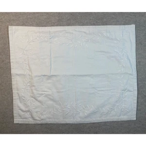 Ralph Lauren Linen Cotton Cream Standard Pillow Sham Embroidered Leaves Vine - Picture 1 of 12