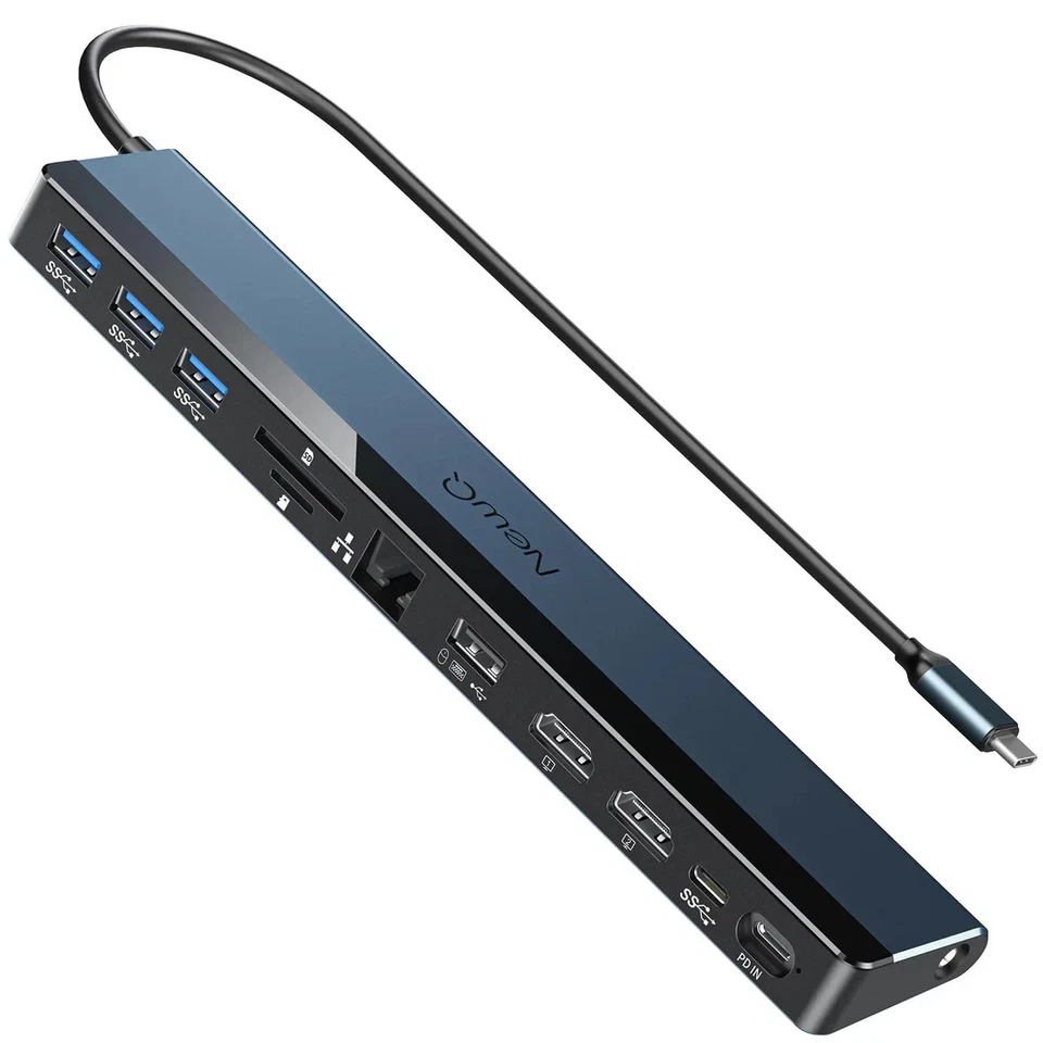 NewQ 12-in-1 USB C Hub Docking Station Dual Monitor Dual HDMI 4 USB Thunderbolt3 - image 1 of 1