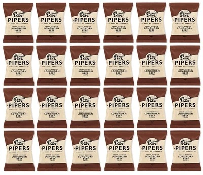 Pipers Crisps New Flavour Berwick Longhorn Beef 24x40g - Image 1 of 2