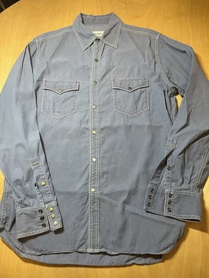 Camisa occidental de lino de seda Ryan Michael, talla M Foto 1 de 4