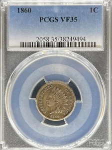 1860 Indian Cent VF35 PCGS (#PA38249494) - Picture 1 of 2