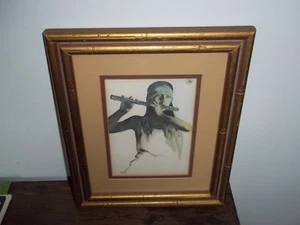 Popo Ruby Lee collectible art MORNING Native American Woman flute signed litho - Picture 1 of 10