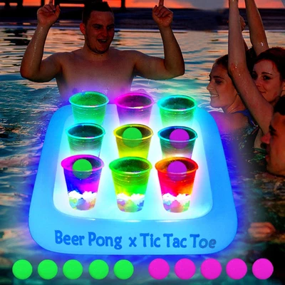 23X23 Inch Glowing Tic Tac Toe Pool Party Rack Floating Bevera - Image 1 of 4