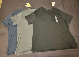 All In Motion 3-Pack Men’s Performance Short Sleeve T-shirt in Black, Gray, Navy - Picture 1 of 21