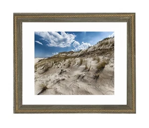 8x10 Rustic Gray Picture Frame with Rope Inlay - Solid Wood - 1 1/2" wide - Picture 1 of 7