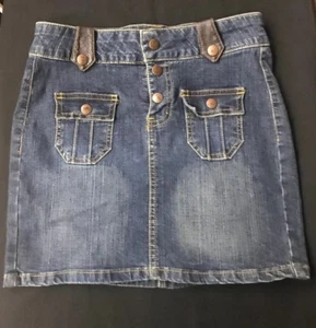 LEI Blue Denim Short Straight Skirt Women’s Size 0 - Picture 1 of 11