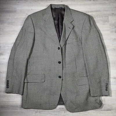 Paul Fredrick Mens Blazer Houndstooth 42R Tweed Casual Business 3 Button Wool - Image 1 of 4