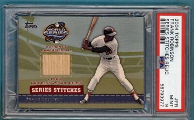 2004 Topps Frank Robinson Series Stitches Relic #FR PSA 9! POP 2! Orioles! - Image 1 of 2