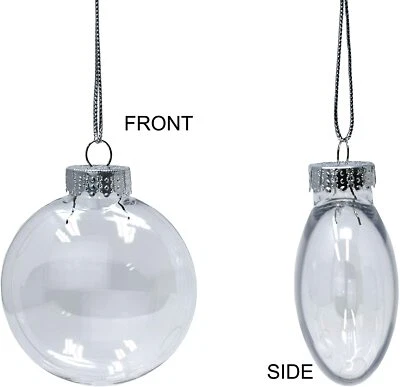 Box of 12 - 3.15 inch Disc Clear Plastic Christmas Ornaments, 80mm, DIY crafts - Image 1 of 4