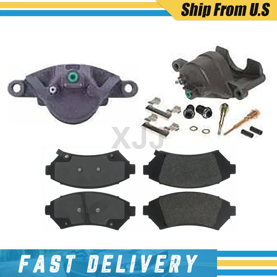 Pinzas de freno delanteras izquierda + derecha y pastillas metálicas para Chevrolet Impala 2005-2005 Foto 1 de 4