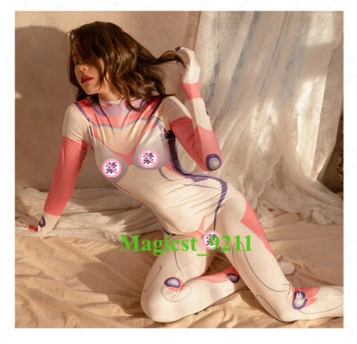 D.Va Mono DVA Entrepierna Abierta Body Disfraz Medias Adulto Uniforme NUEVO Foto 1 de 4