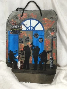 Original Painting Babs Muscutt 300 Year Old Roofing Slate French Quarter Jazz - Picture 1 of 17