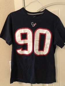 Nike Mens Medium Navy Blue NFL Houston Texans Clowney 90 Short Sleeve Shirt - Picture 1 of 2