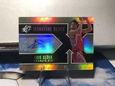 2008-09 NBA SPx Signature Block Luis Scola Auto Houston Rockets #SB-LS - Image 1 of 2