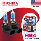 2x HB4 9006 MICHIBA 12V 55W Headlight Halogen Bulbs Lamps 5000K WHITE FRONT FOG