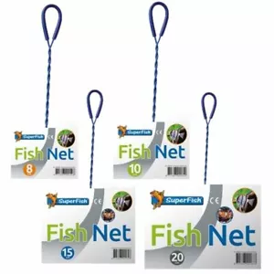 Superfish Aquarium Fish Net Blue - Catch Fish & Remove Debris 8,10,15 or 20 cm - Picture 1 of 11
