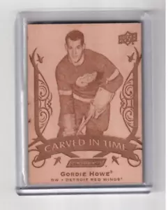 2019-20 Upper Deck Engrained Carved In Time CT-1 Gordie Howe Detroit Red Wings - Bild 1 von 2