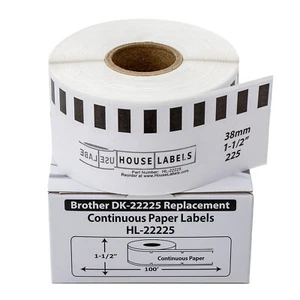 Non-OEM Fits BROTHER DK-2225 Continuous Labels (1-1/2" x 100 feet) - (100) Rolls - Picture 1 of 7