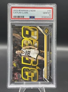Bowman U Now Caitlin Clark 2023 PSA 10 gemas Mt #49 récord de puntuación fiebre Iowa B - Imagen 1 de 4