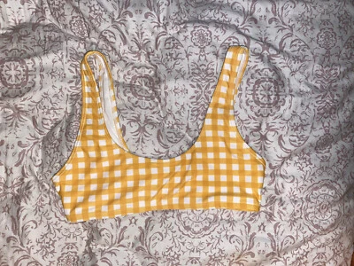 Forever 21 Women's Striped Bikini Top Yellow Small - Image 1 of 3