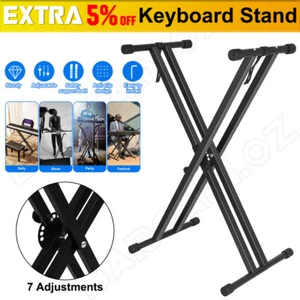 Folding Double Braced Stage X Style Adjustable Music Piano Keyboard Stand Height - Picture 1 of 12