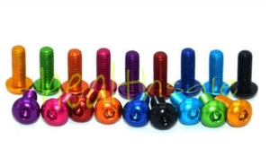 M3 6mm-10mm Round Head Aluminum Alloy Metric Hex Socket Cap Screw Bolt 10pcs New - Picture 1 of 1