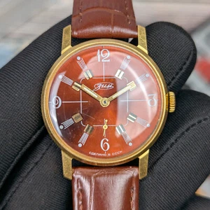 Reloj Pulsera Pobeda 2602 Clásico Chapado en Oro AU ZIM 15 Joyas Hecho en URSS Años 80 - Imagen 1 de 8