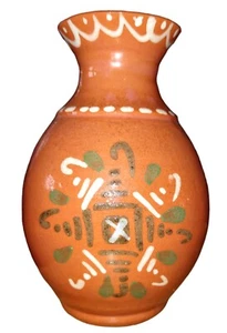 Necel Ceramika Kazsvbska Clay Pottery Handpainted Vase 5" Polish Folk Art VTG - Picture 1 of 8
