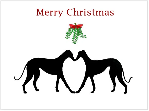 Greyhound Lurcher Whippet Xmas Christmas Cards Gifts - Various Pack Sizes — 第 1/1 张图片