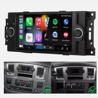 CarPlay For 2006-2008 Dodge Ram 1500 2500 3500 Car Stereo Radio GPS Android 13 - Image 1 of 4