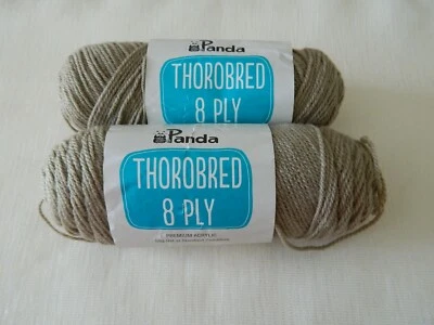 Yarn Panda THOROBRED Premium Acrylic 8ply Beige Lot 2 Yarns Made In India - image 1 of 4
