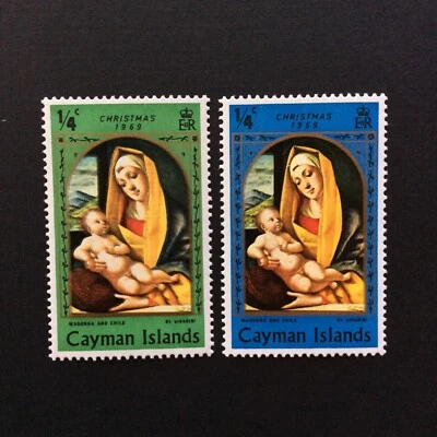BroadviewStamps Cayman Islands #243 MNH printing shift (#242 incl. as reference) - Image 1 of 3