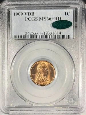 1909 VDB Lincoln Wheat Cent Penny PCGS MS-66+ RD CAC - Image 1 of 2
