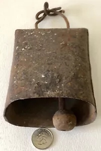 Antique Hand Made Cast Iron Clap Cow Sheep Bell Primitive Country Farm Barn AAFA - Picture 1 of 5