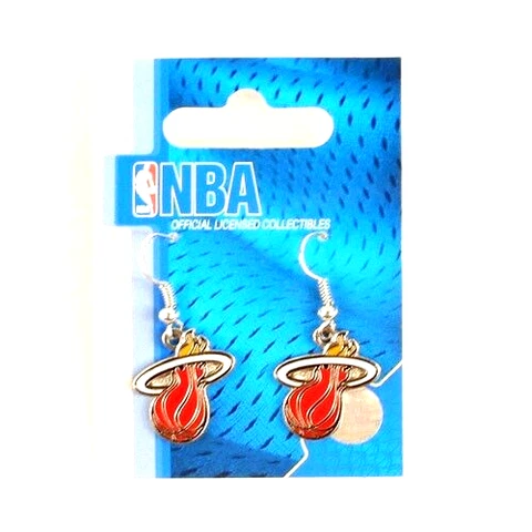 Miami Heat NBA Team Colors Sophie Style Dangle Earrings NBA Licensed and New Cover