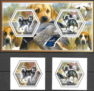 CHAD - 2014 MNH "Our Best Friends - DOGS" Souvenir Sheet & Set (I) !! - Picture 1 of 1