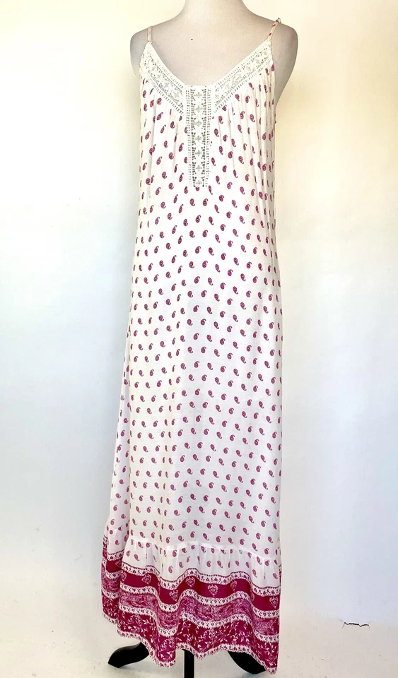 En Crème Womens White Daytime Printed Sleeveless Maxi Dress XS BHFO 0573